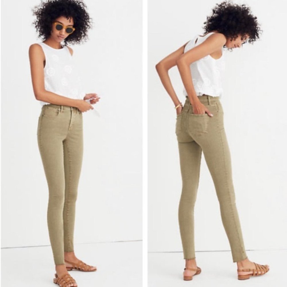 MADEWELL Olive Green High Rise Skinny Jeans